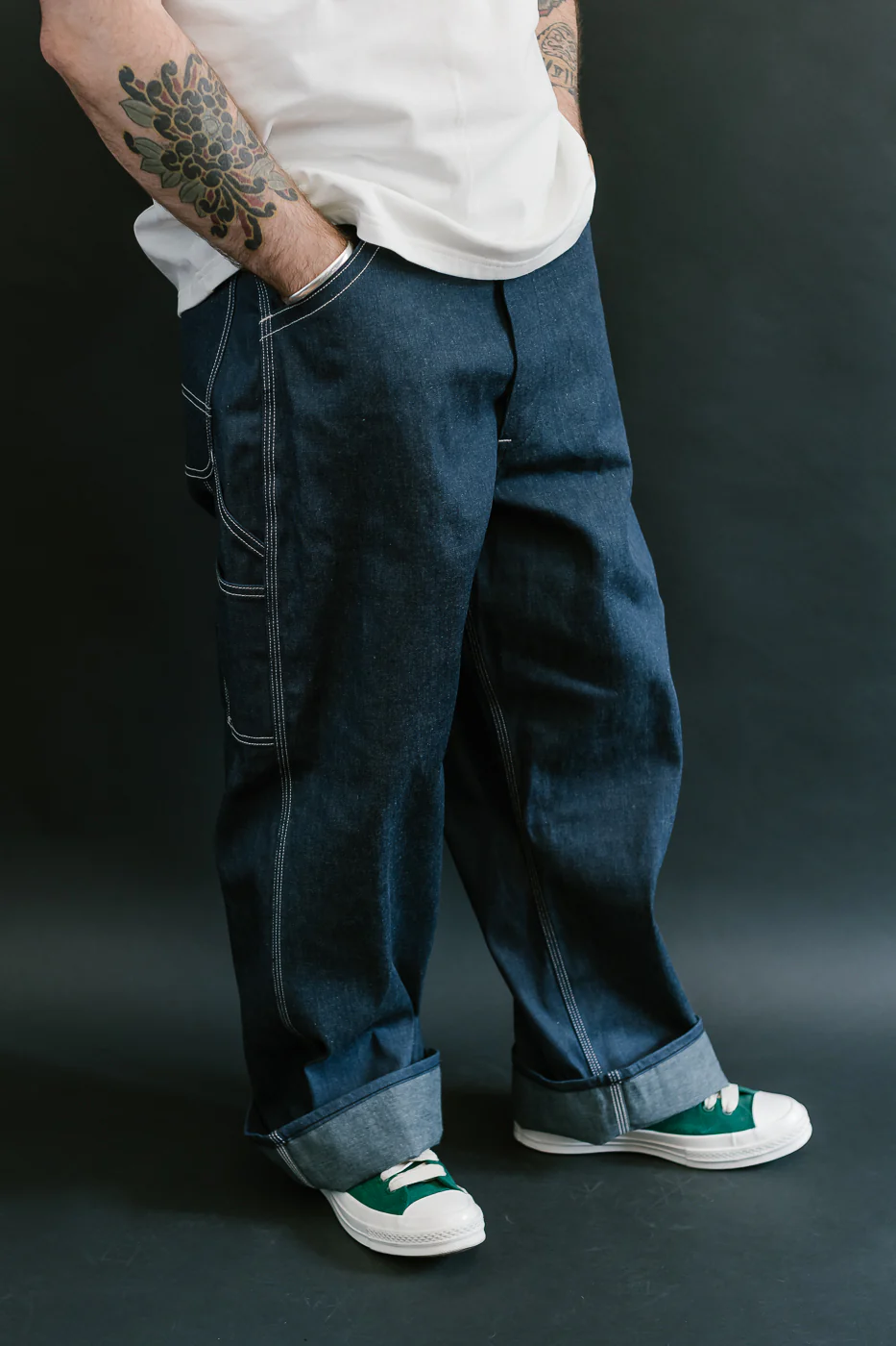 01-5126-80 - 30s Painter's Pants Rigid Indigo Chambray - Wide Fit - Image 14