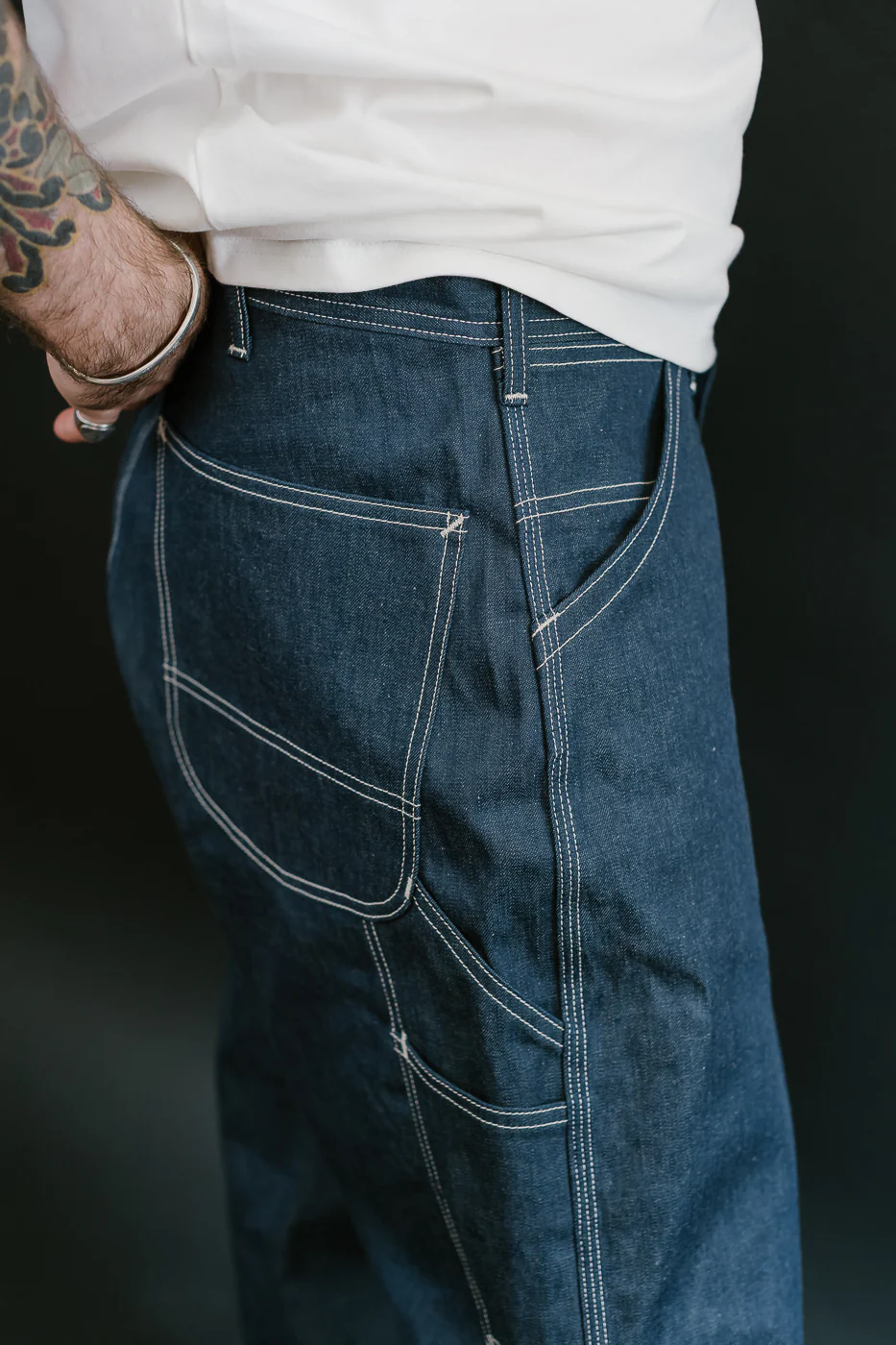 01-5126-80 - 30s Painter's Pants Rigid Indigo Chambray - Wide Fit - Image 18