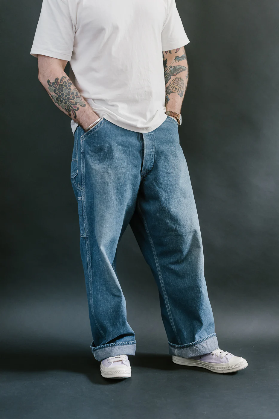 01-5126-95 - 30s Painter Pants Denim - Wide Fit - Used Wash - Image 13