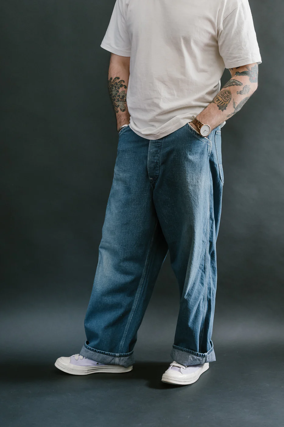 01-5126-95 - 30s Painter Pants Denim - Wide Fit - Used Wash - Image 17