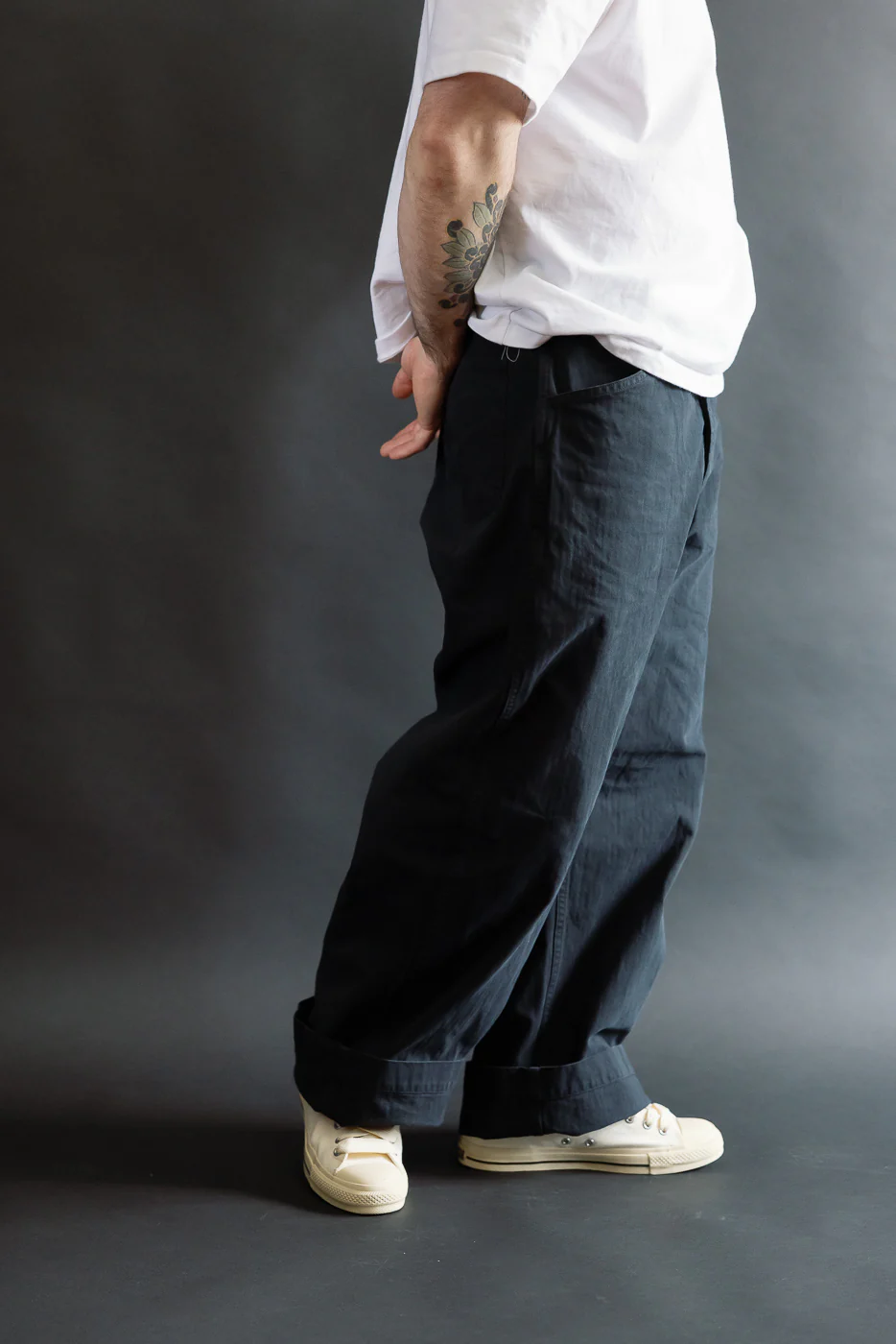 01-5210-61K - USMC Herringbone Wide Fit Utility Trousers - Black - Image 11
