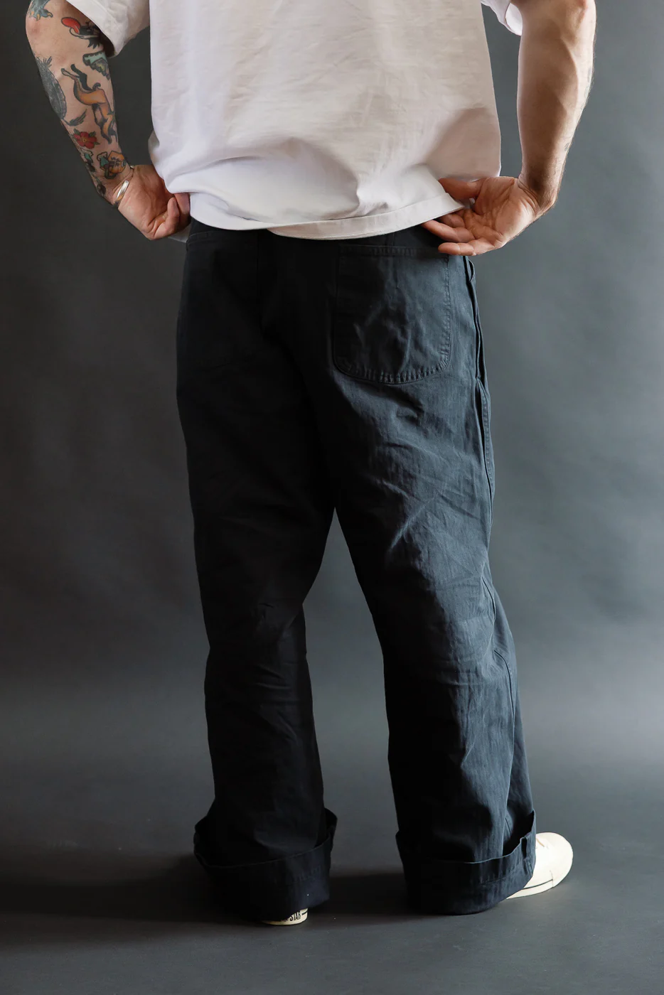 01-5210-61K - USMC Herringbone Wide Fit Utility Trousers - Black - Image 12