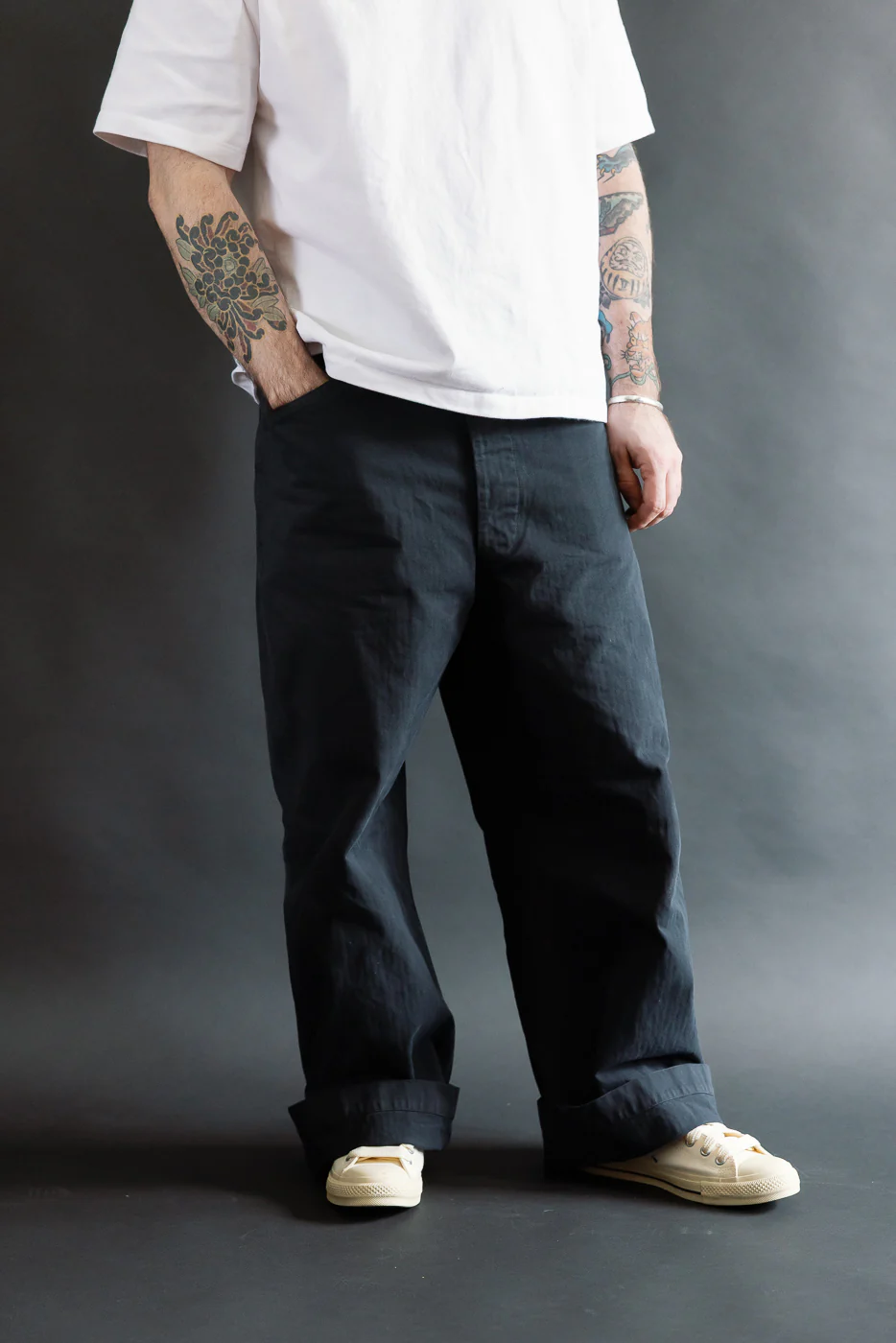 01-5210-61K - USMC Herringbone Wide Fit Utility Trousers - Black - Image 15