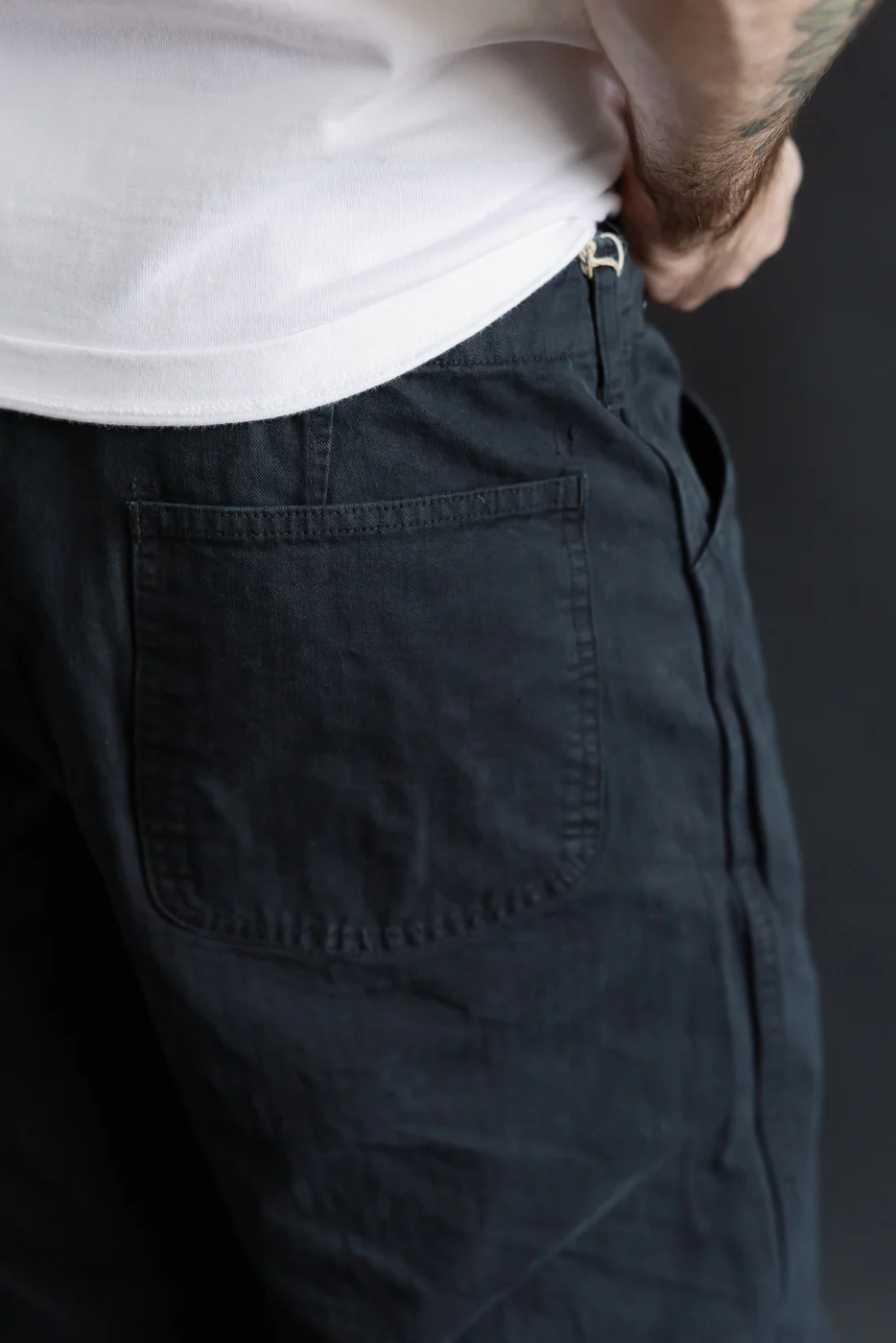 01-5210-61K - USMC Herringbone Wide Fit Utility Trousers - Black - Image 18