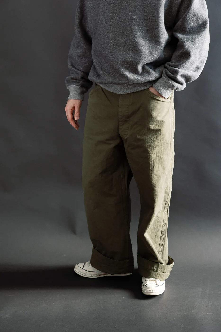 01-5210-77K - USMC Herringbone Wide Fit Utility Trousers - Dark Olive - Image 15