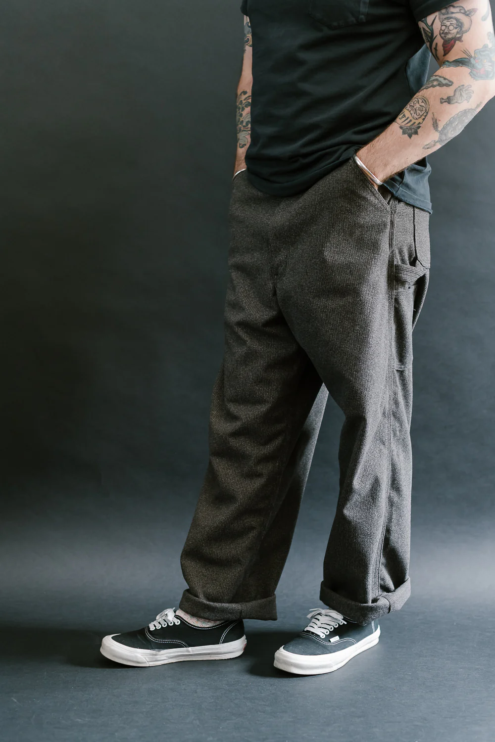 01-5328- 155 - Dad's Fit Painter's Pants Houndstooth - Brown - Image 11