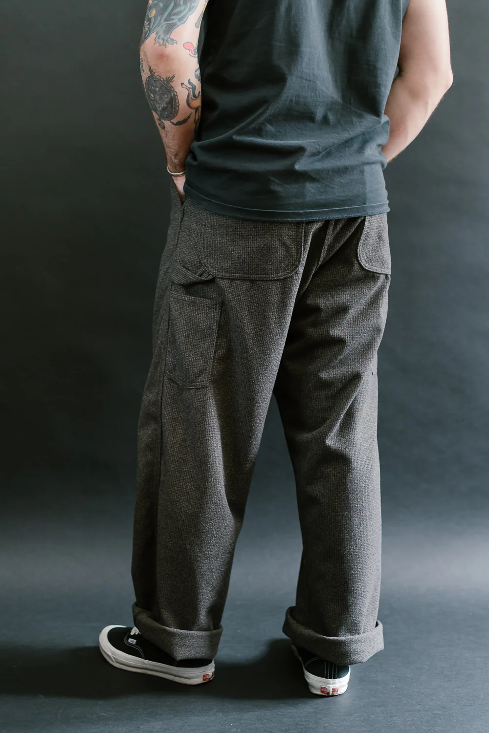01-5328- 155 - Dad's Fit Painter's Pants Houndstooth - Brown - Image 13
