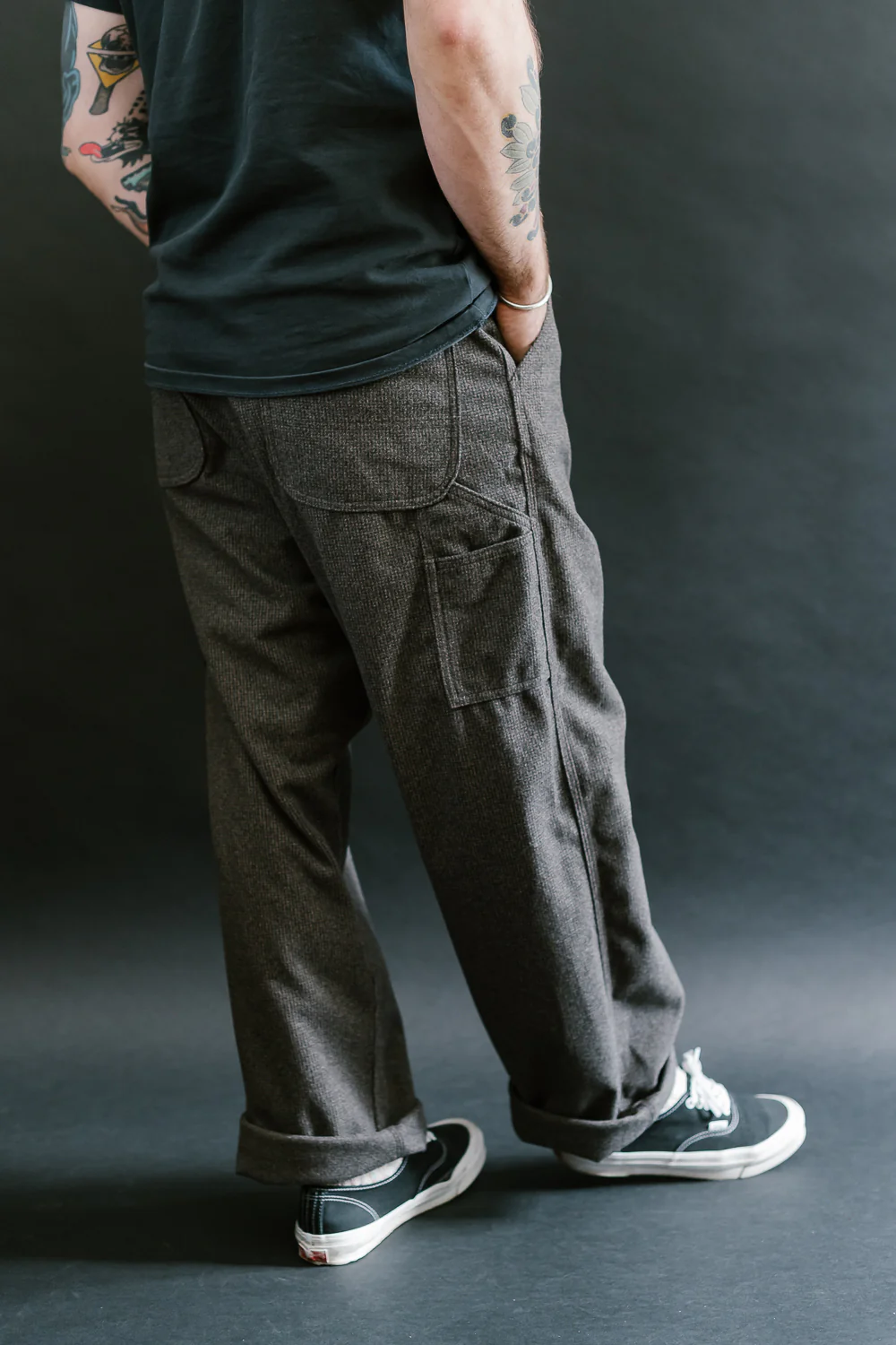 01-5328- 155 - Dad's Fit Painter's Pants Houndstooth - Brown - Image 14