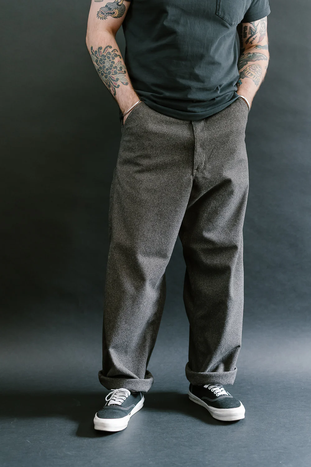01-5328- 155 - Dad's Fit Painter's Pants Houndstooth - Brown - Image 16