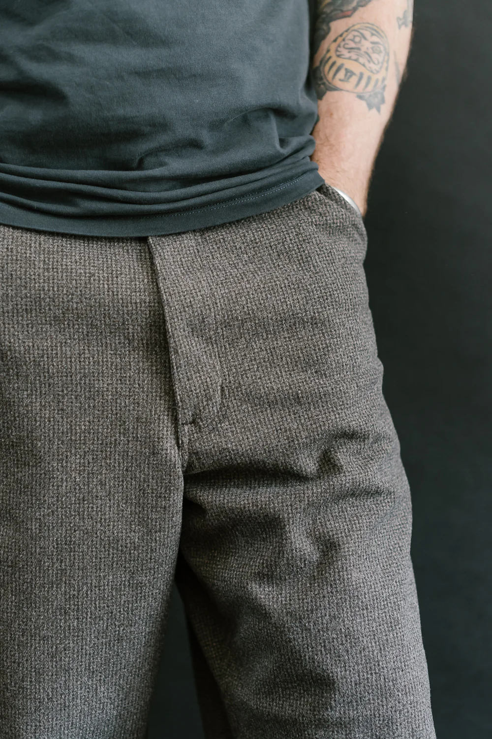 01-5328- 155 - Dad's Fit Painter's Pants Houndstooth - Brown - Image 18