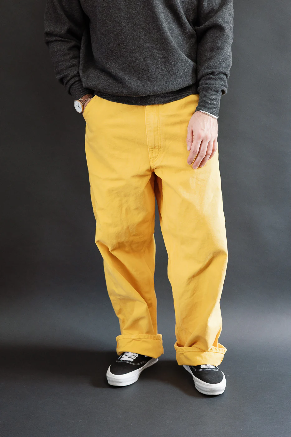 01-5328-46S - Dad's Fit Painter's Pants Canvas - Yellow - Image 11