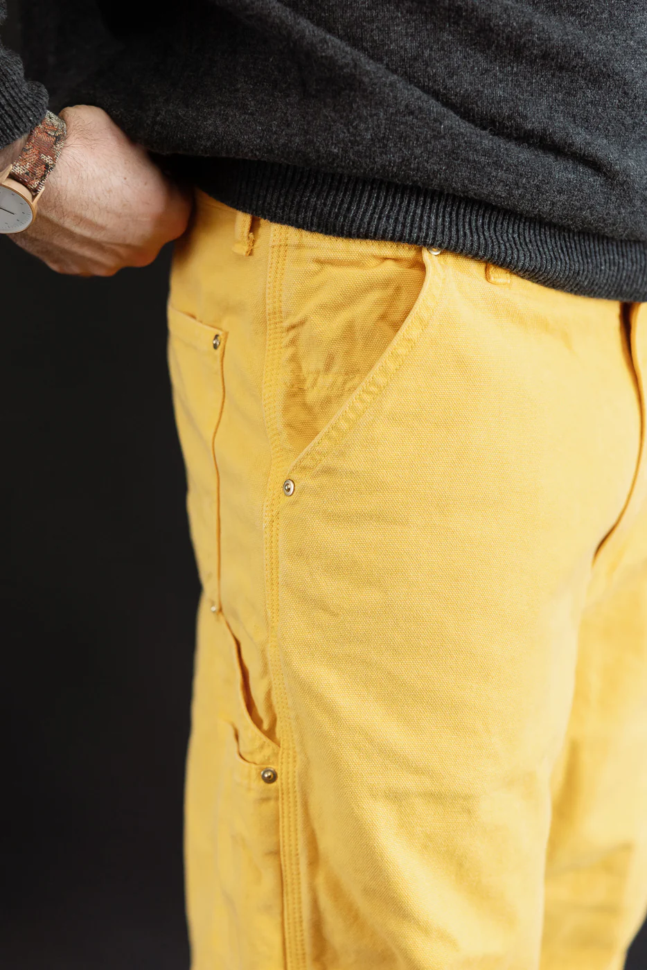 01-5328-46S - Dad's Fit Painter's Pants Canvas - Yellow - Image 17