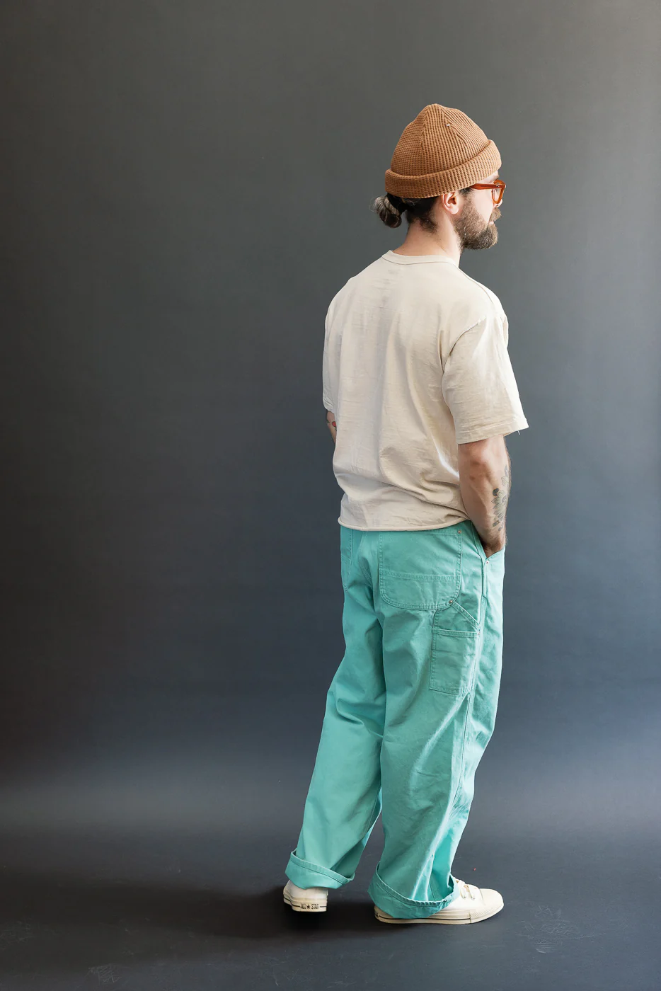 01-5328-39SK - Dad's Fit Painter's Pants Canvas - Turquoise - Image 10