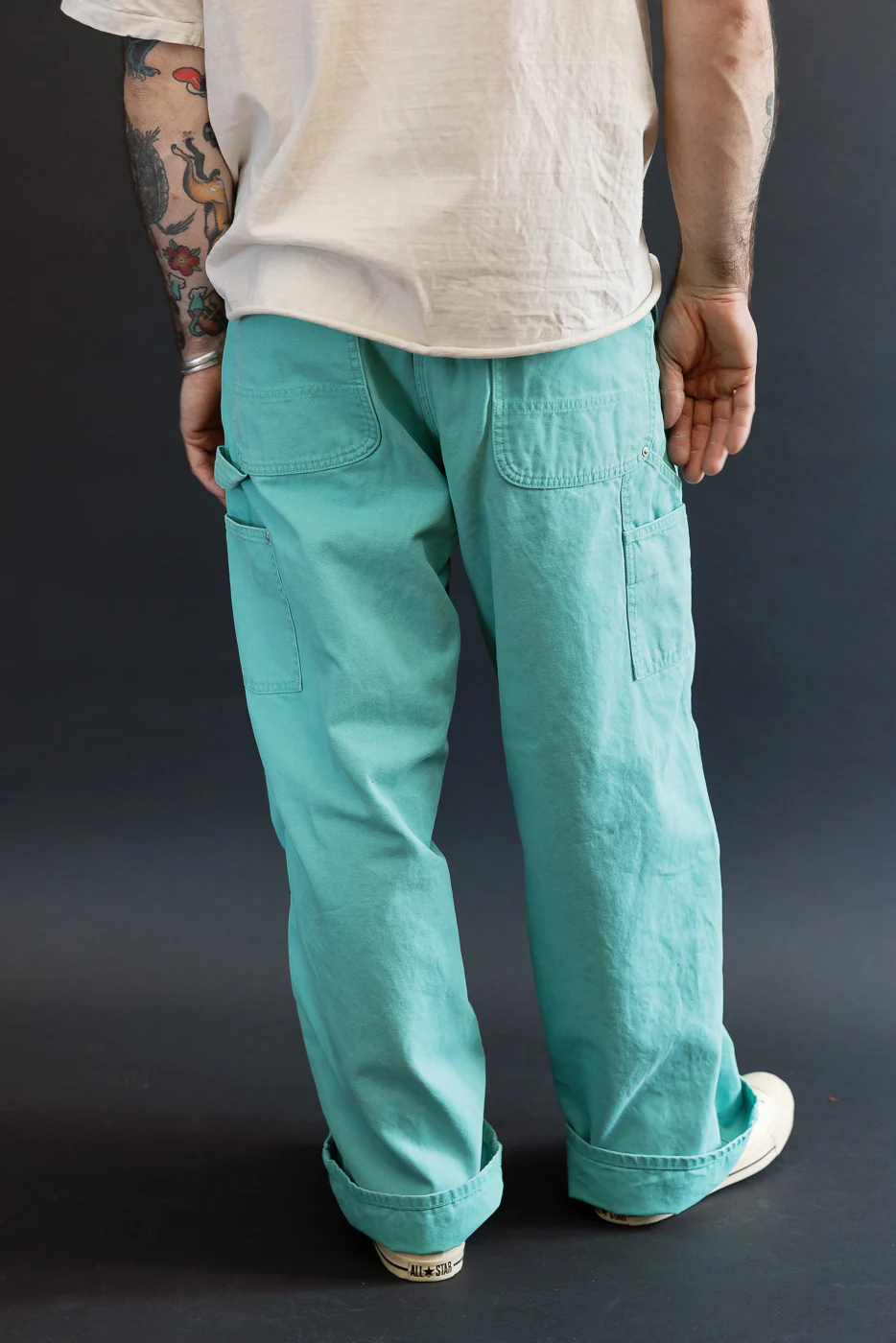 01-5328-39SK - Dad's Fit Painter's Pants Canvas - Turquoise - Image 14