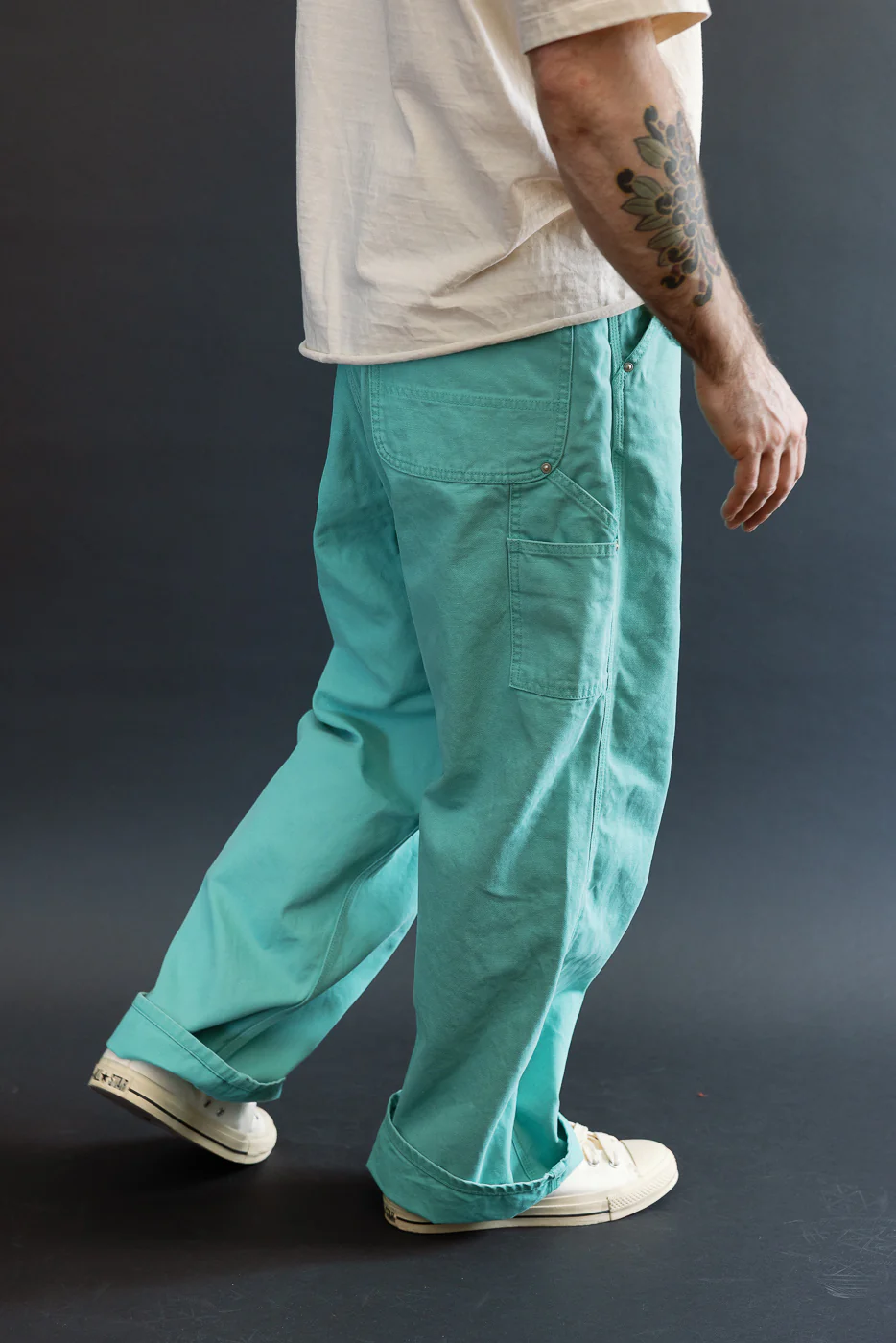 01-5328-39SK - Dad's Fit Painter's Pants Canvas - Turquoise - Image 15