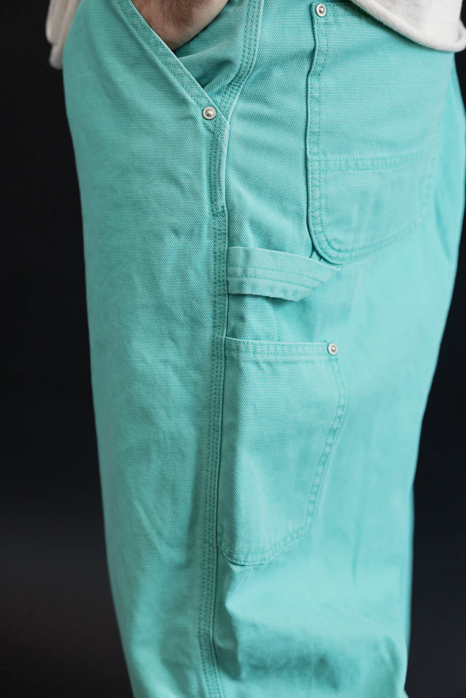 01-5328-39SK - Dad's Fit Painter's Pants Canvas - Turquoise - Image 20