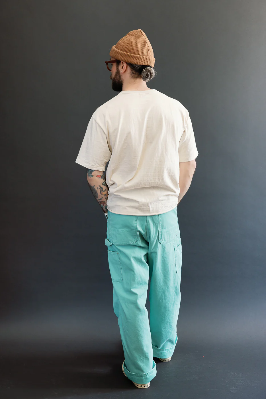 01-5328-39SK - Dad's Fit Painter's Pants Canvas - Turquoise - Image 9