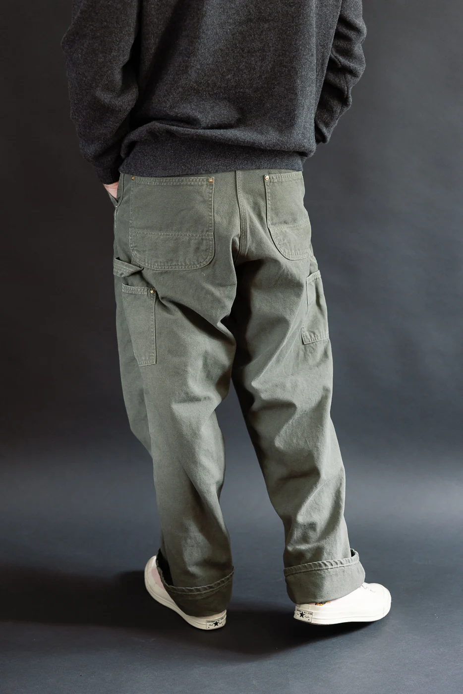 01-5328-76 - Dad's Fit Painter's Pants Canvas - Army Green - Image 14