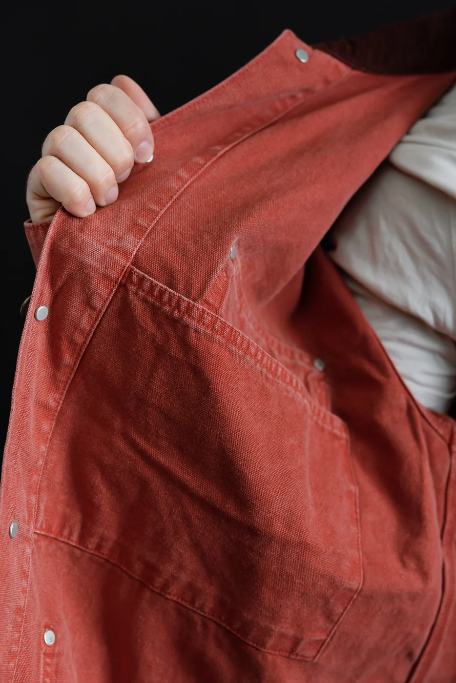 01-6034-25S - Relaxed Fit Coverall Jacket - Red - Image 22