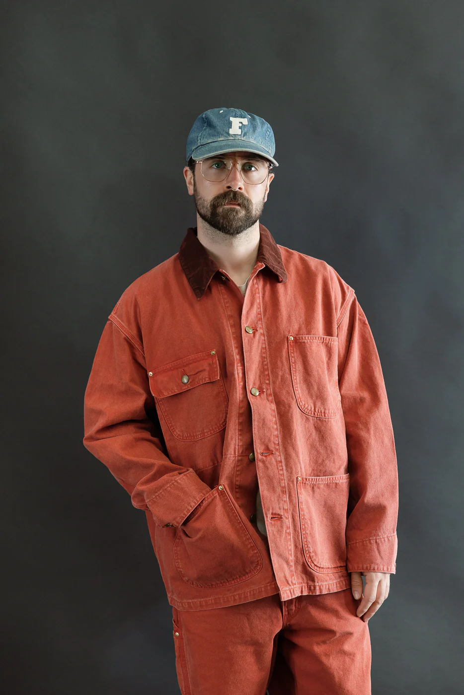 01-6034-25S - Relaxed Fit Coverall Jacket - Red - Image 9