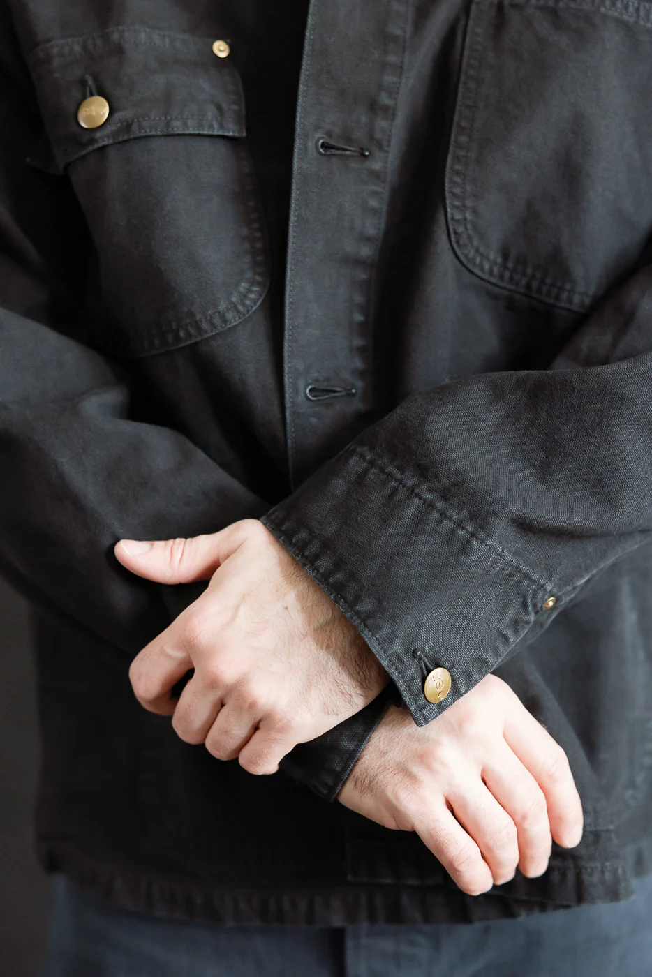 01-6034-61S - Relaxed Fit Coverall Jacket - Black - Image 15