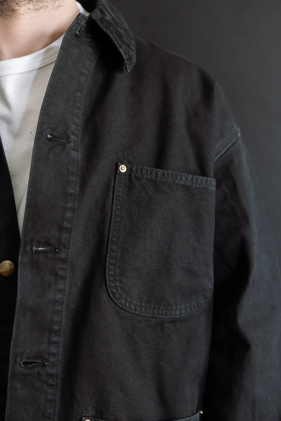 01-6034-61S - Relaxed Fit Coverall Jacket - Black - Image 21