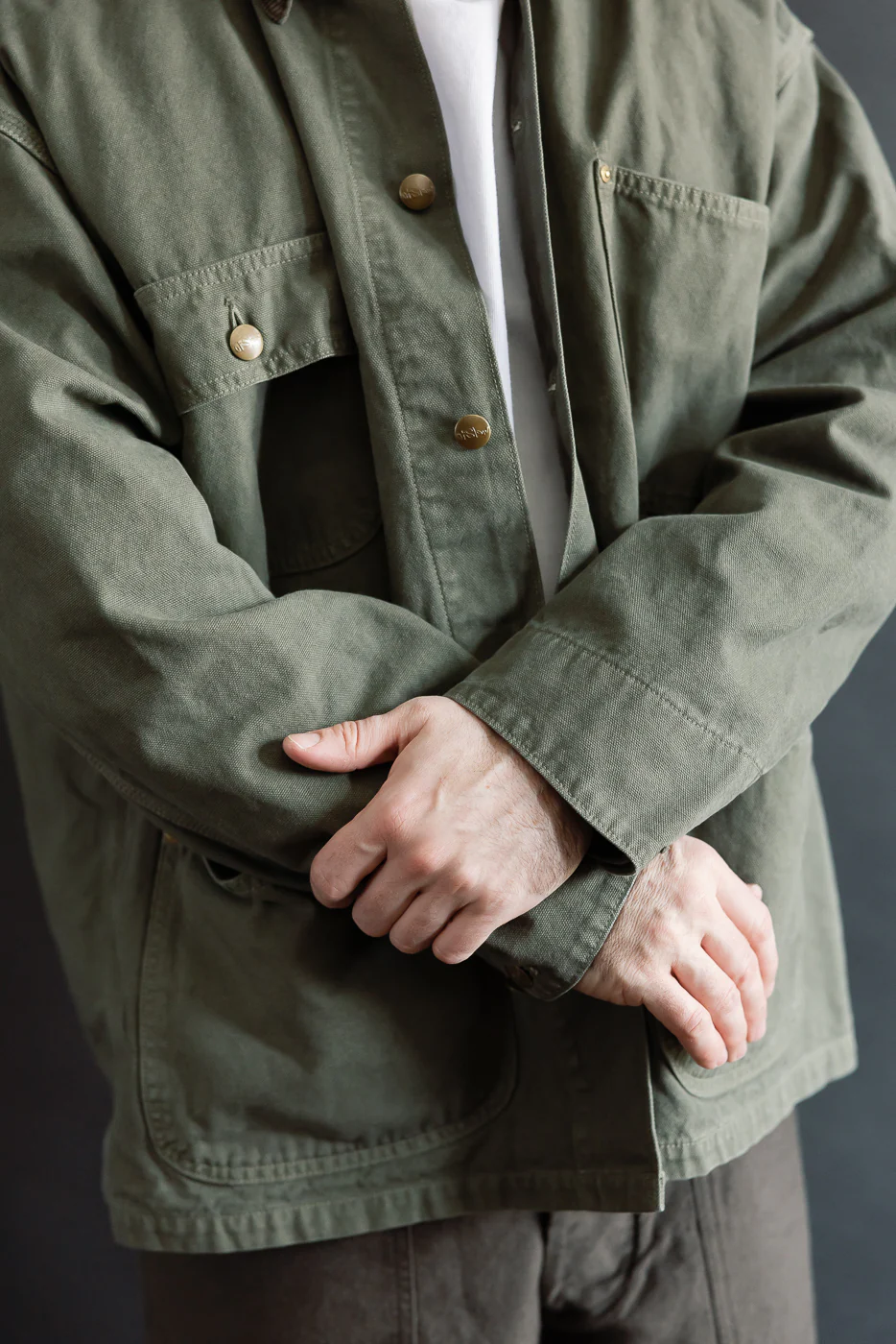 01-6034-76S - Relaxed Fit Coverall Jacket - Army Green - Image 15