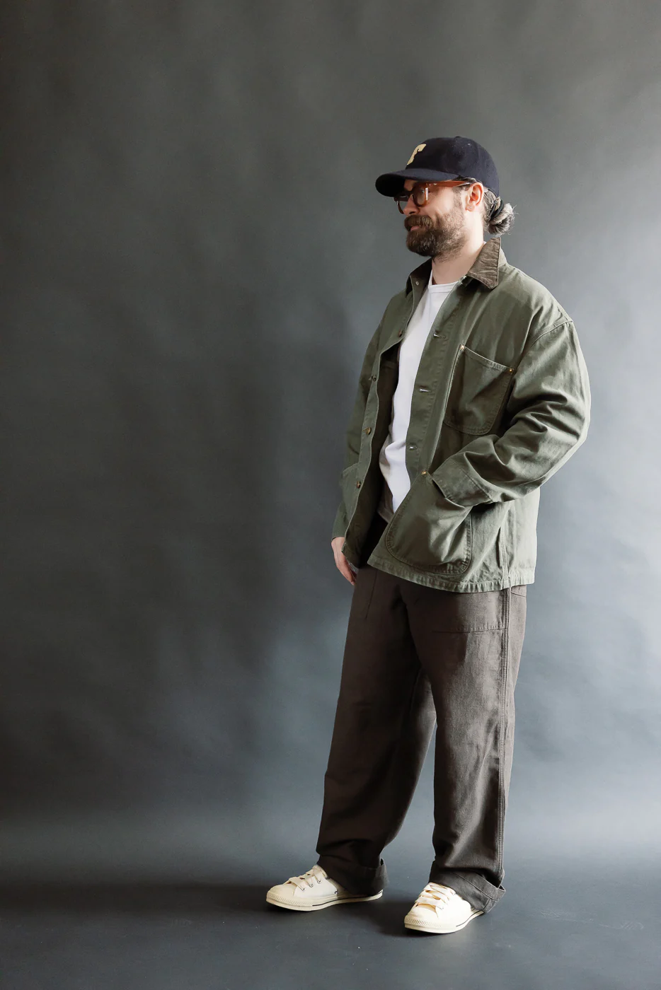 01-6034-76S - Relaxed Fit Coverall Jacket - Army Green - Image 6