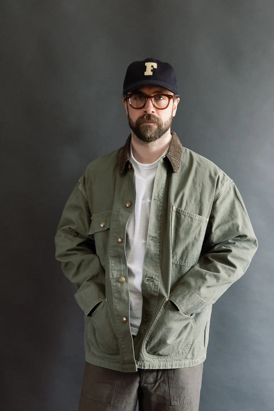 01-6034-76S - Relaxed Fit Coverall Jacket - Army Green - Image 8