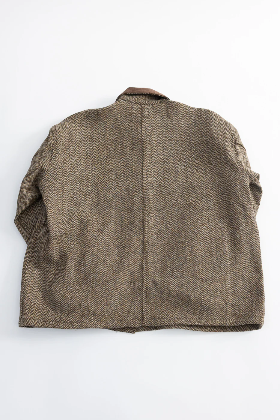 01-6034-H47K - Harris Tweed Relaxed Fit Coverall Jacket - Khaki - Image 6