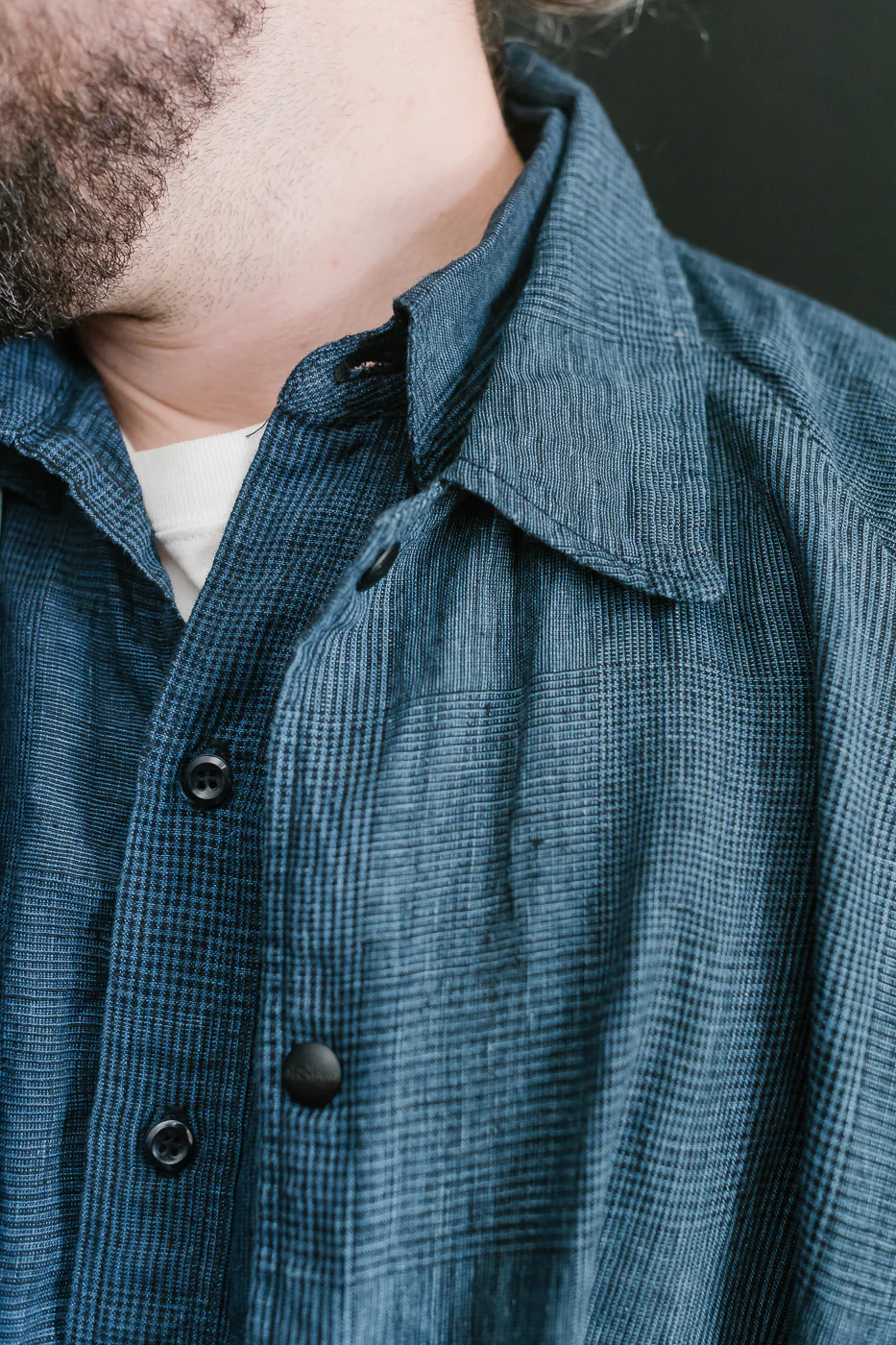 01-6050-101 - Linen Coach Jacket - Indigo Check - Image 17