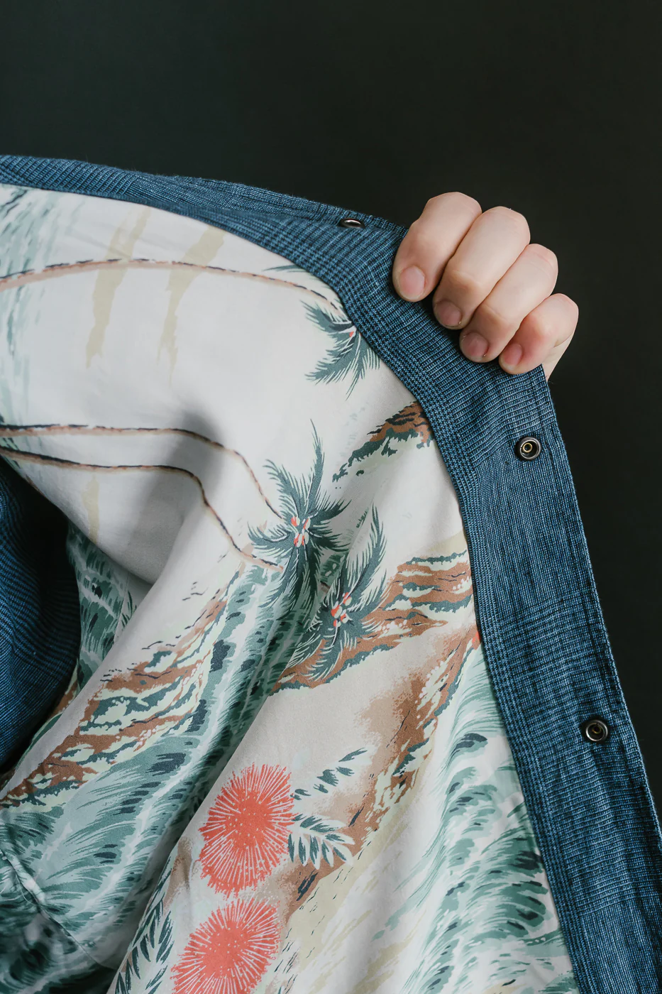 01-6050-101 - Linen Coach Jacket - Indigo Check - Image 20