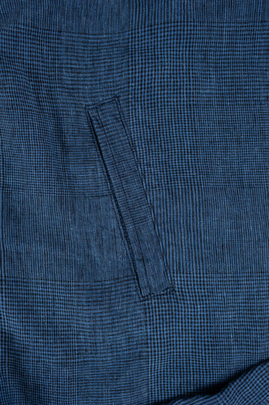 01-6050-101 - Linen Coach Jacket - Indigo Check - Image 4