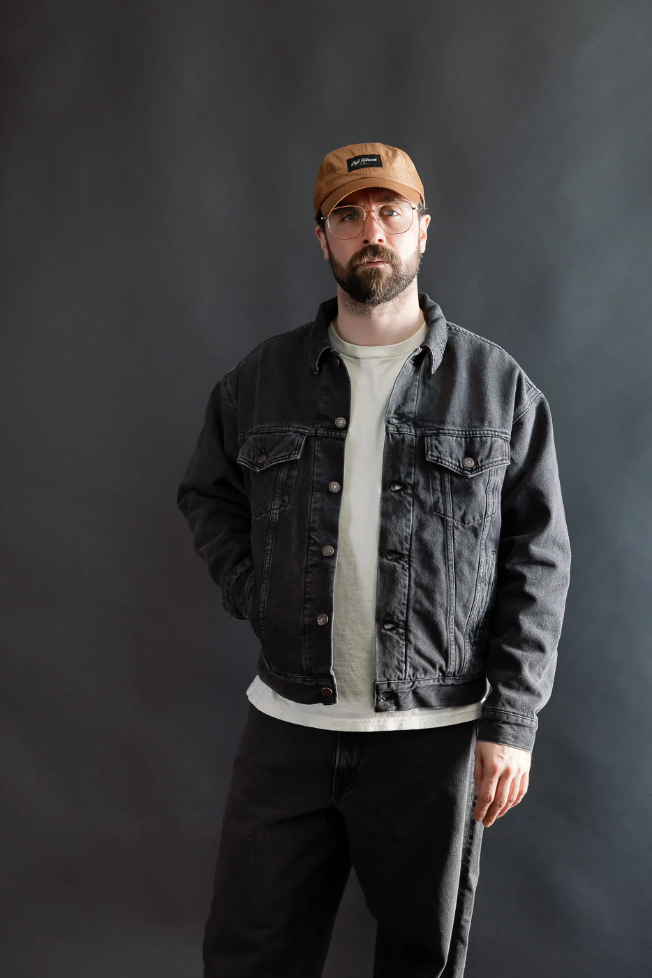 01-6105-D61SK - Organic Cotton Flannel Check Lining Type 3 Denim Jacket - Black Denim Stone - Image 16