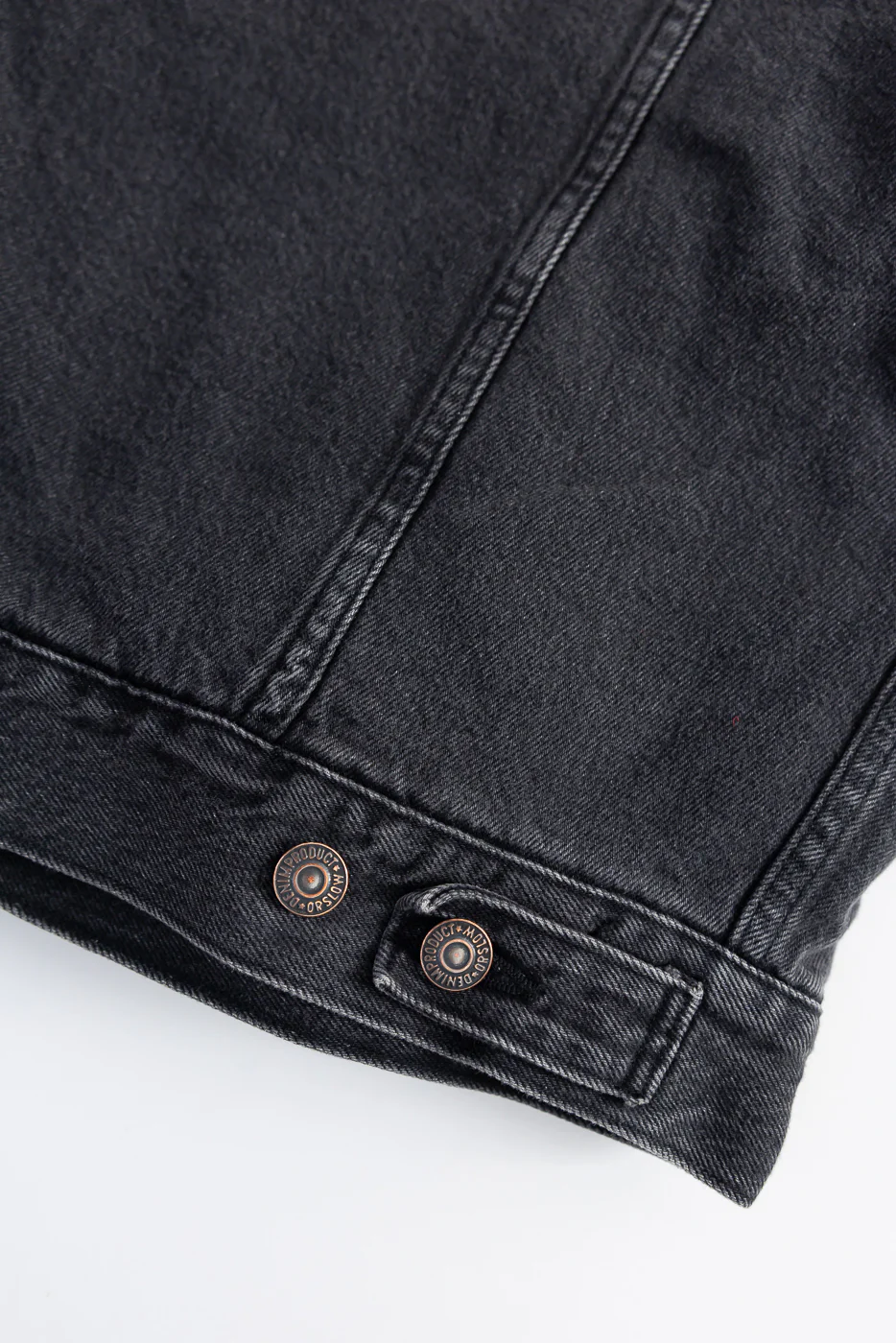 01-6105-D61SK - Organic Cotton Flannel Check Lining Type 3 Denim Jacket - Black Denim Stone - Image 5