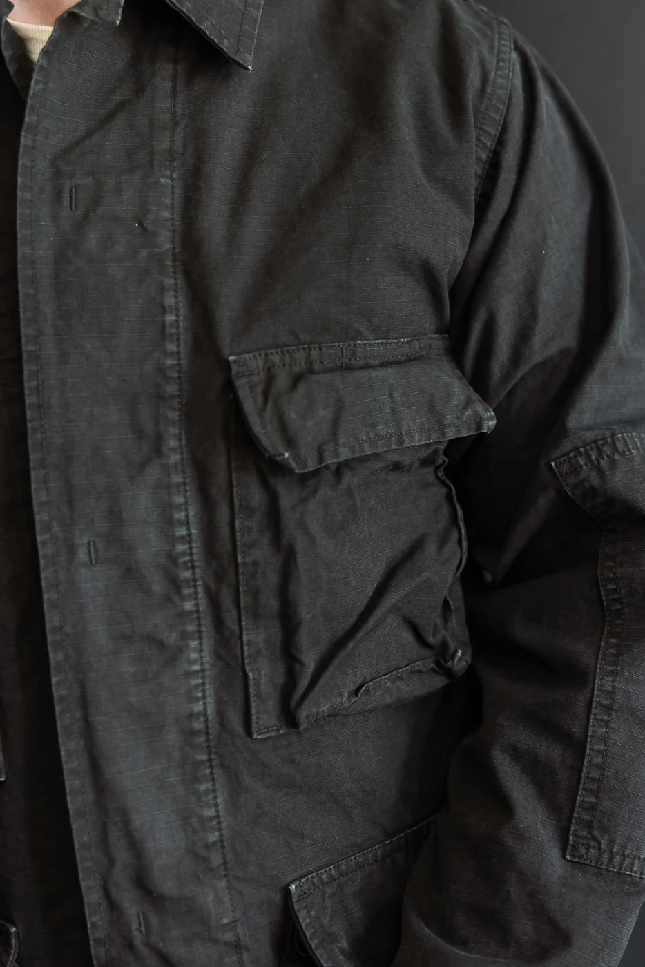 01-6110-61S - Ripstop BDU Jacket - Black Stone - Image 18