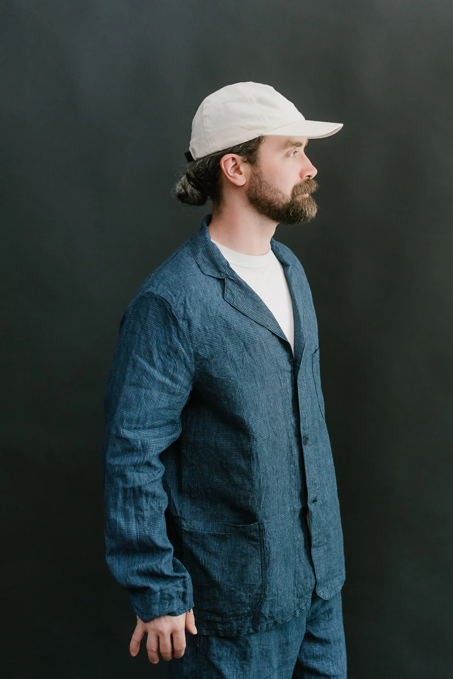 01-6153-101 - Light Simple Work Jacket - Indigo Check - Image 11