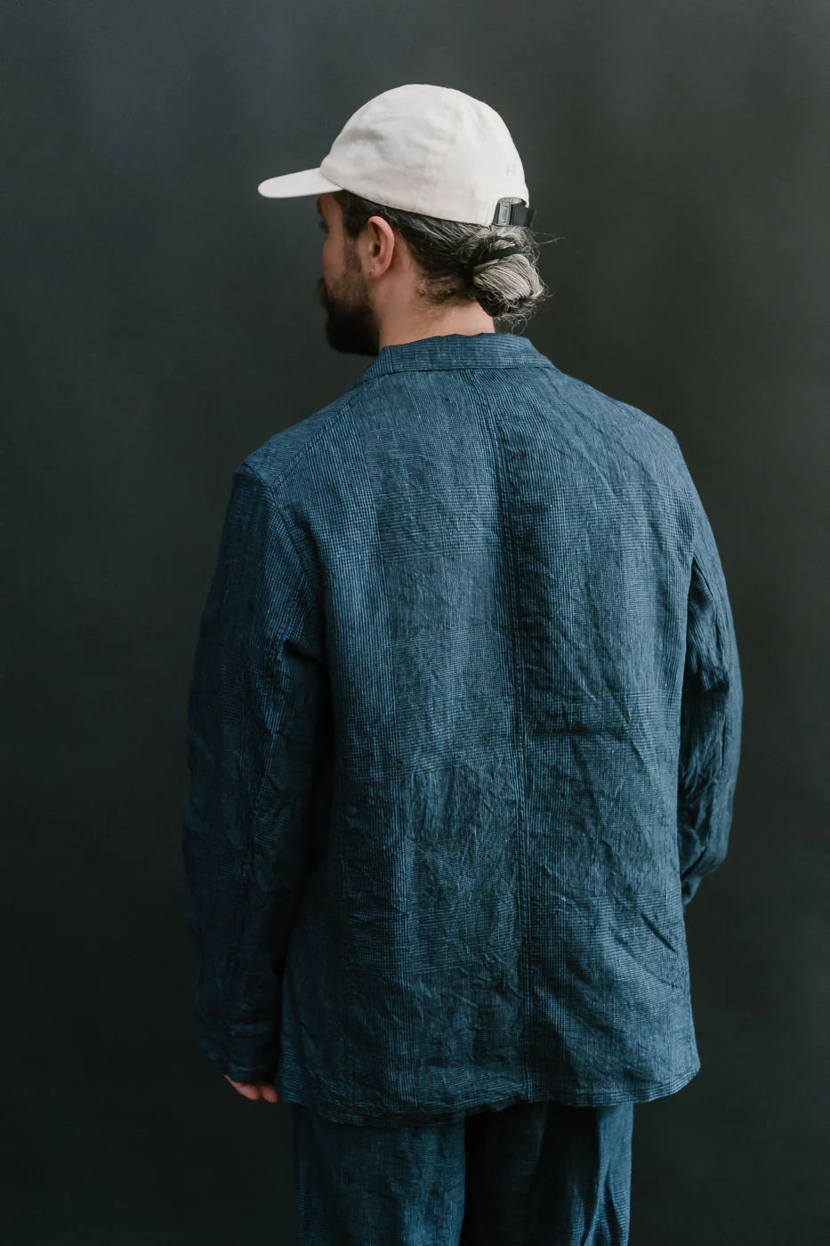 01-6153-101 - Light Simple Work Jacket - Indigo Check - Image 13