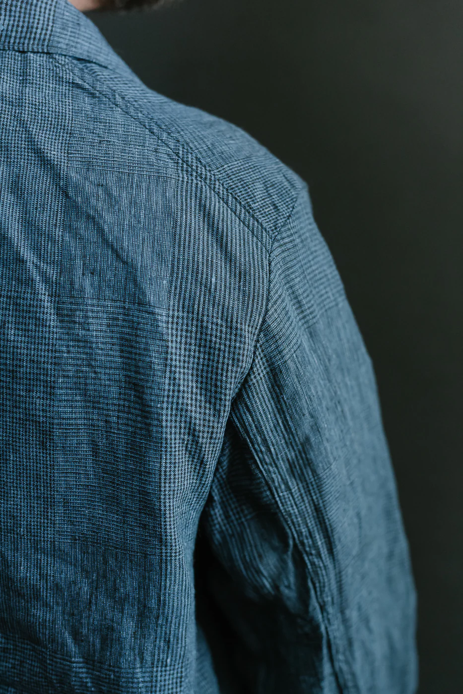 01-6153-101 - Light Simple Work Jacket - Indigo Check - Image 19