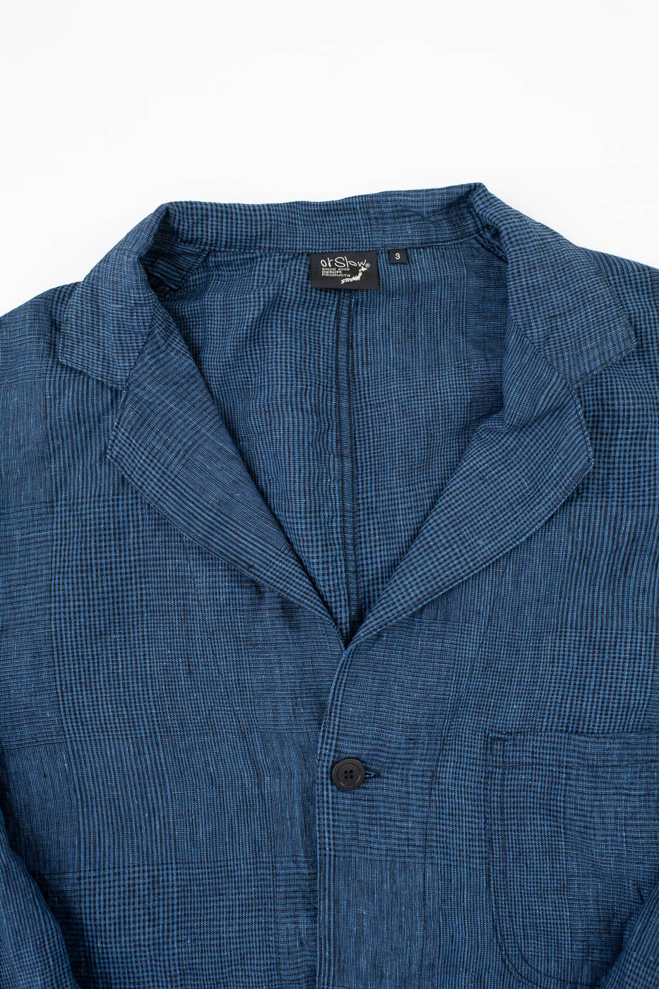 01-6153-101 - Light Simple Work Jacket - Indigo Check - Image 2