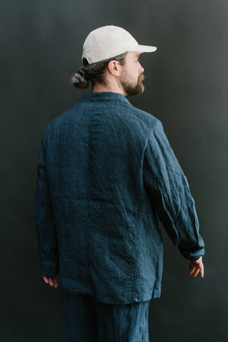 01-6153-101 - Light Simple Work Jacket - Indigo Check - Image 22