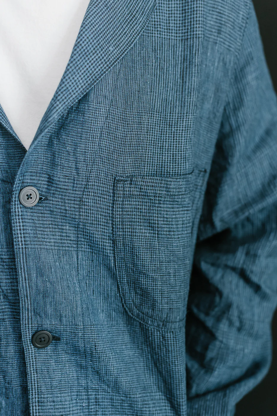 01-6153-101 - Light Simple Work Jacket - Indigo Check - Image 28