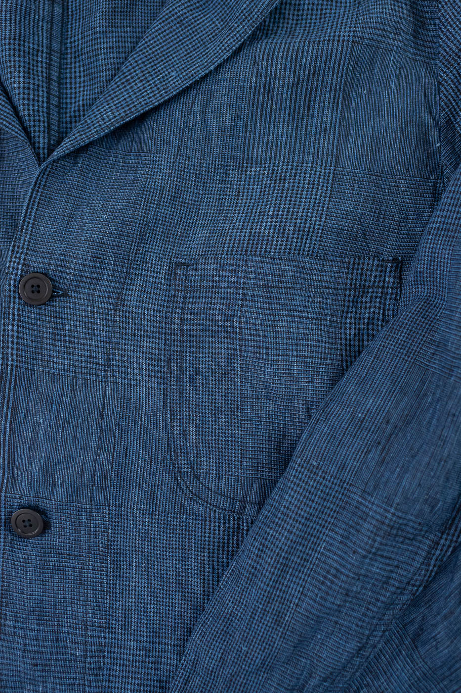 01-6153-101 - Light Simple Work Jacket - Indigo Check - Image 3