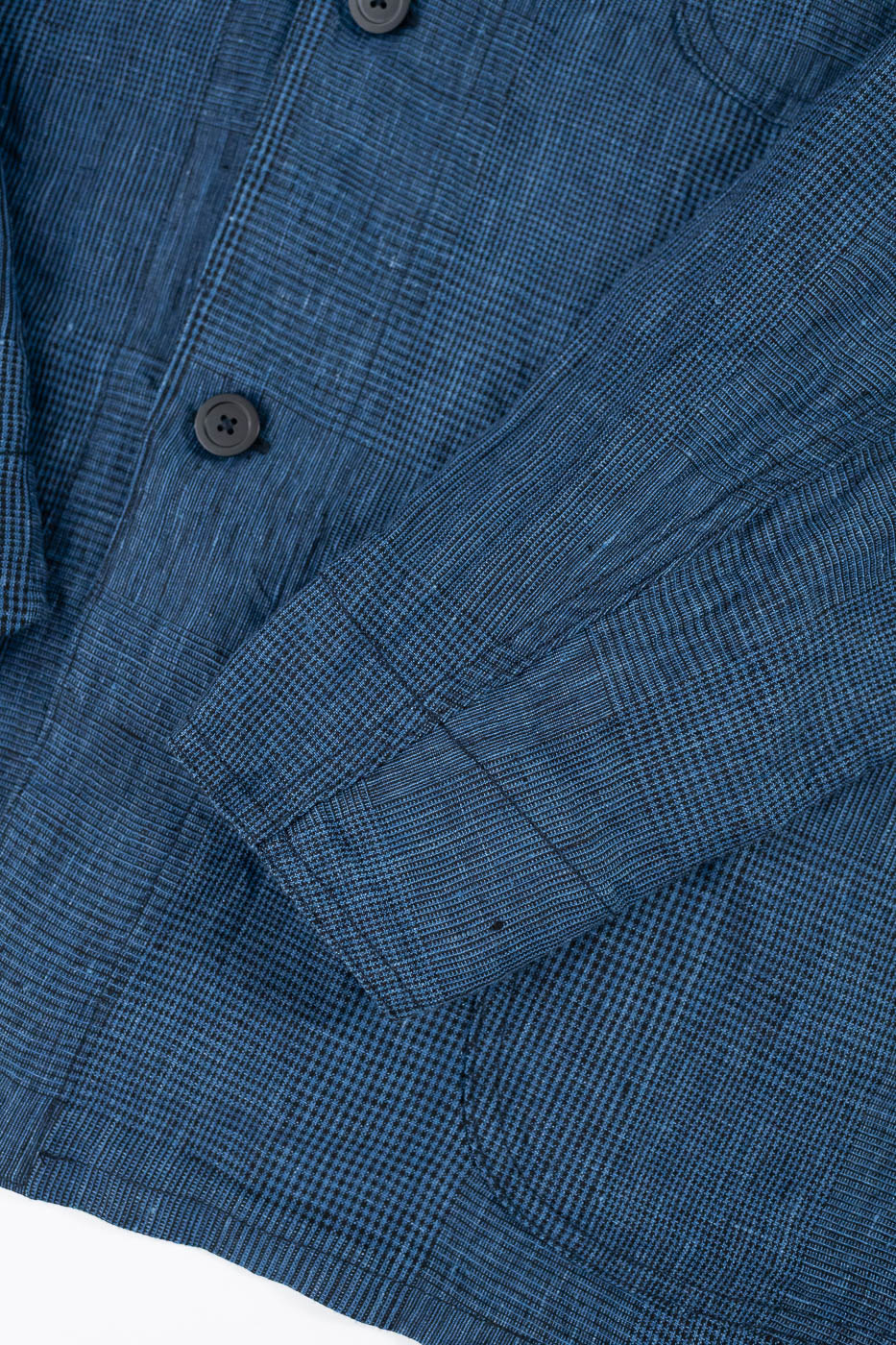 01-6153-101 - Light Simple Work Jacket - Indigo Check - Image 4