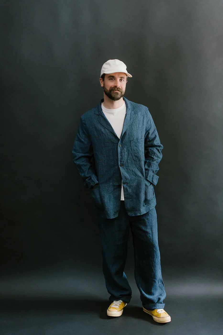 01-6153-101 - Light Simple Work Jacket - Indigo Check - Image 7