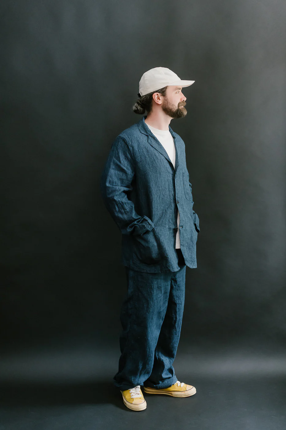 01-6153-101 - Light Simple Work Jacket - Indigo Check - Image 8
