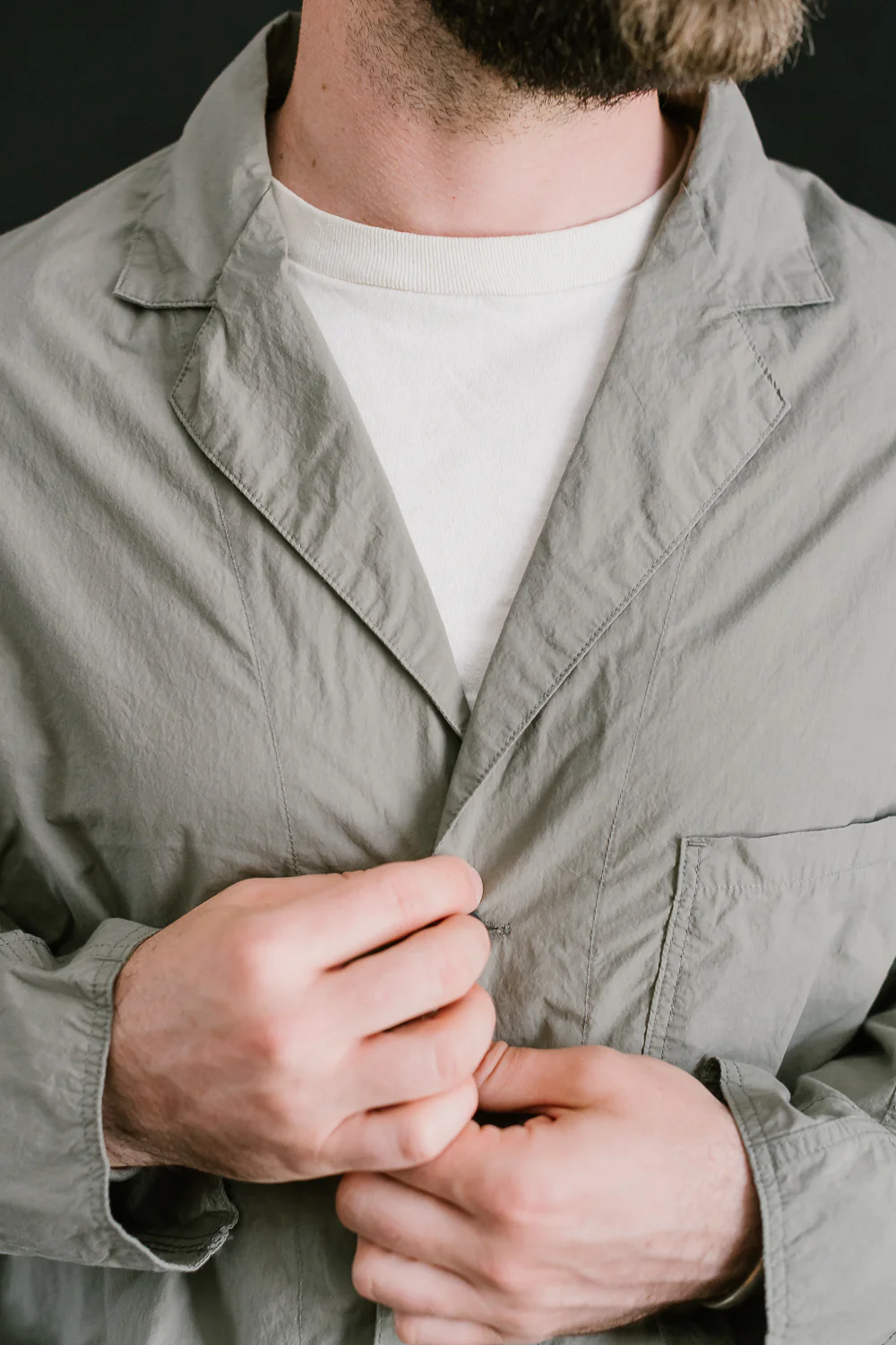 01-6153-55 - Light Simple Work Jacket - Greige - Image 15