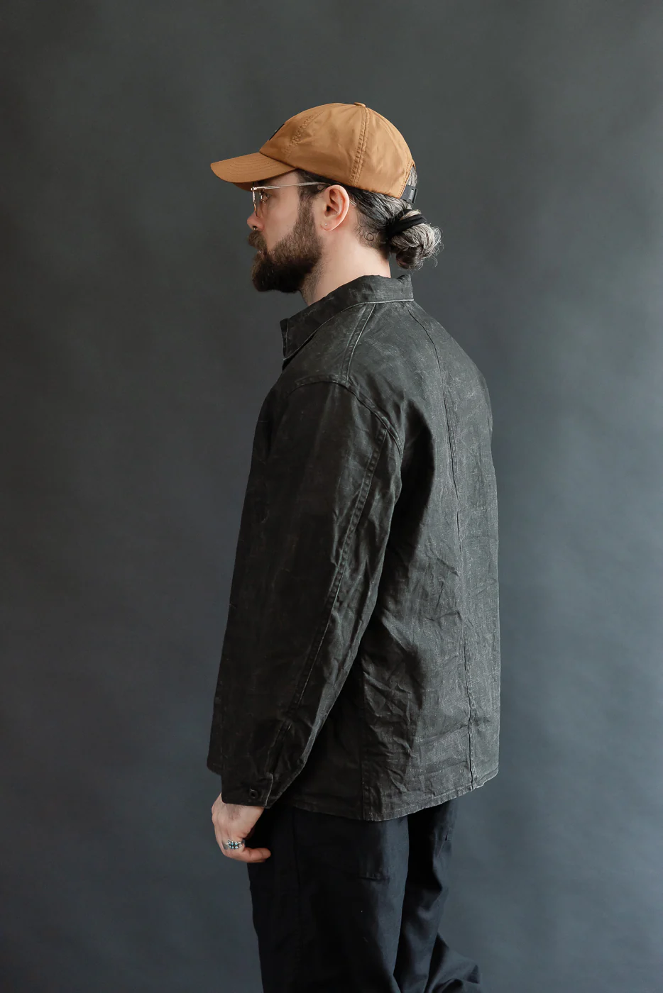 01-6250-61 - WWII 40's Sumi Coated Linen Coverall - Black - Image 12