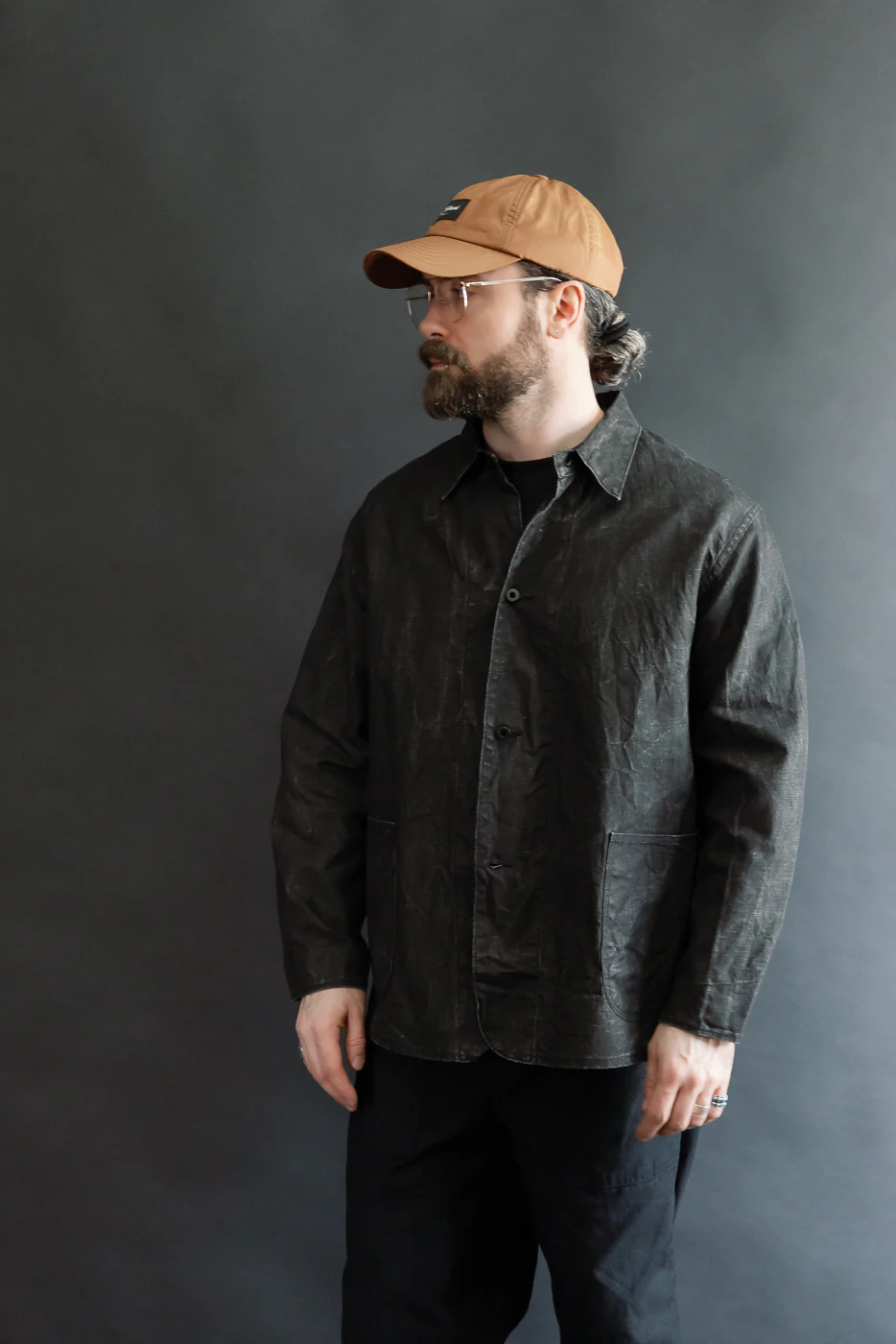 01-6250-61 - WWII 40's Sumi Coated Linen Coverall - Black - Image 13