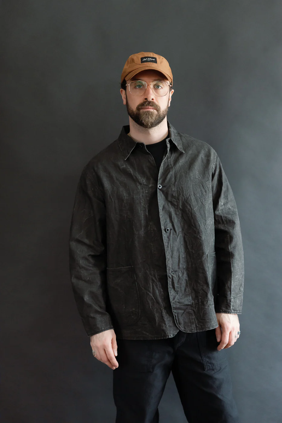 01-6250-61 - WWII 40's Sumi Coated Linen Coverall - Black - Image 14